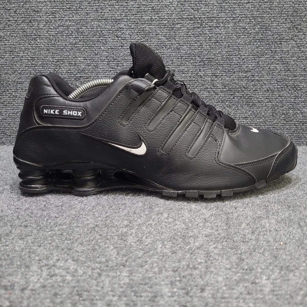 Nike Shox NZ Mens Size 11.5‎ Shoes Black Leather Athletic Sneakers 501524-091